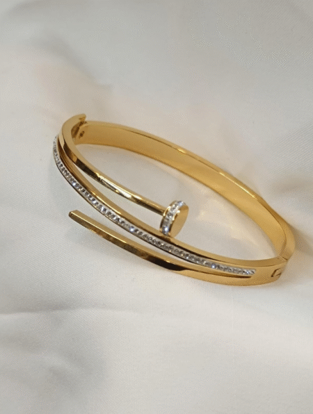 Crystal Curve Nailhead Bracelet
