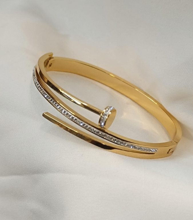 Crystal Curve Nailhead Bracelet