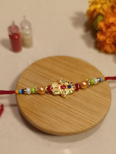 Antique Charm Beaded Rakhi
