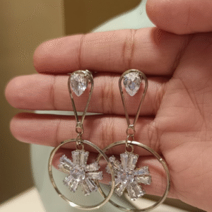 Crystal Starburst Hoop Earrings