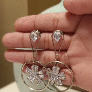 Crystal Starburst Hoop Earrings