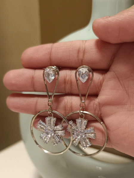 Crystal Starburst Hoop Earrings