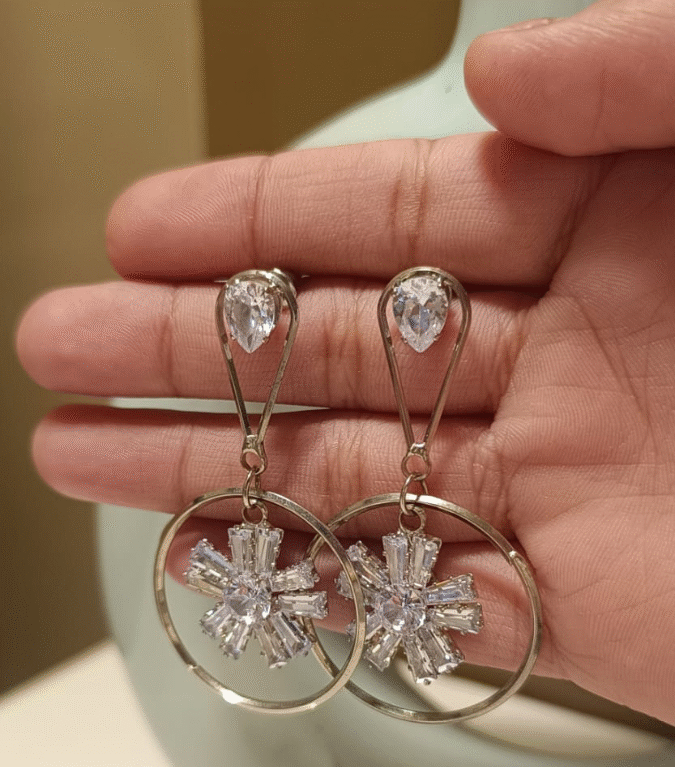 Crystal Starburst Hoop Earrings
